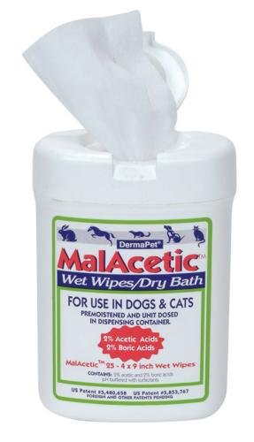 Malacetic Wet Wipes/Dry Bath -25 Count