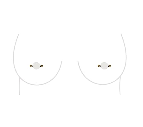 Miniatura 7 de Non-Piercing Fake Nipple Ring Barbell Stud Faux Piercing Body Jewelry For Women (B - Regular (Gold))