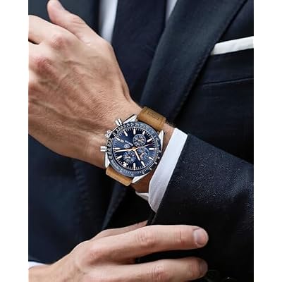 BENYAR Watch for Men Analog Quartz Chronograph Waterproof Luminous Designer Mens Wrist Watches Business Work Sport Casual Dress Watch with Silicone Strap Elegant Gifts for Men