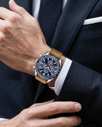 Benyar Men's Chronograph Analogue Quartz Movement Waterproof Luminous Fashion Sports Business Wrist Watch Elegant Gift for Men