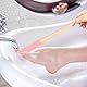 Huakaile Zehenreinigungsbürsten-Set, Silikon-Fußschrubber in der Dusche mit langem Griff, Fußreiniger für Lückenlotion, Damen, Herren, ältere Menschen, Massage-Peeling (Grau, Rosa, 4 Stück)