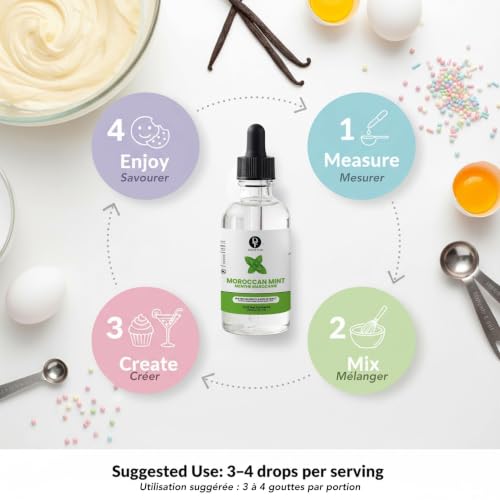 Image of Dolce Flav Natural Moroccan Mint Extract - Water-Soluble Flavoring for Drinks, Ice Cream, Baking & Desserts | Pure MintTaste