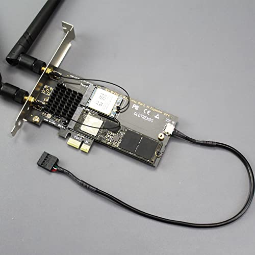 GLOTRENDS WA05 PCIe X1 Adapter for one M.2 Key-E WiFi Module and one M.2 NVMe SSD, 2 in 1 Combo Design - Image 3