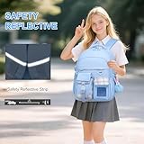 KEBEIXUAN School Bags for Girls - Kawaii Personalised Kids Backpack, Water Resistant Rucksack for Primary Middle School (Blue) - Image 7