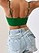 Herseas Womens Sexy Bikini Top Tie Front Fashion Bathing Suit Tops Adjustable Spaghetti Straps Push Up Cutout Curvy Swim Suits Tops Only Beach Outfits Dark Green X-Large