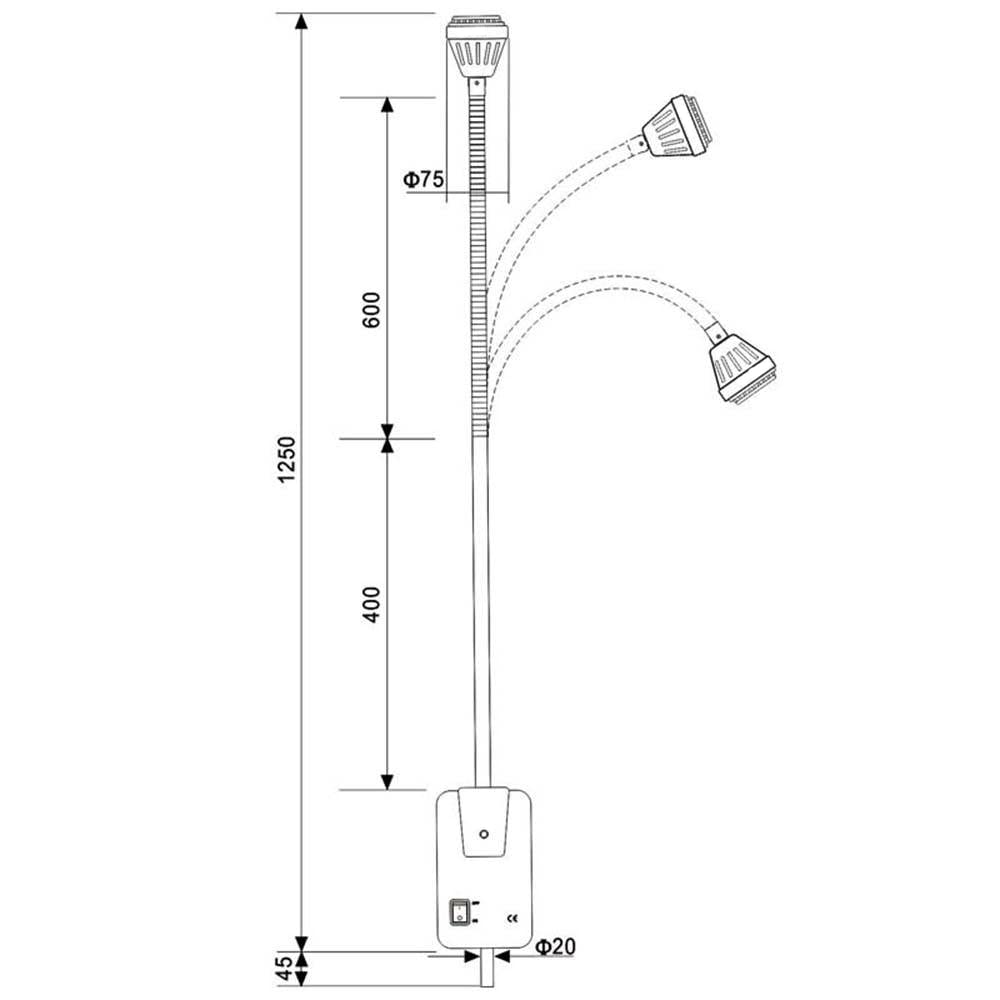 COMDS Lampe D'examen Chirurgical LED 9 W, Lampe Murale D'examen pour Animaux De Compagnie Réglable À Haute Luminosité, Lumière D'examen Dentaire Orthopédique Chirurgie Chirurgicale ORL Lampe D'examen