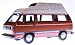 Produktbild Motormax Volkwagen T3 Camper Bus Personen Transporter Braun mit Weiss 1979-1992 1/24 Modell Auto mit individiuellem Wunschkennzeichen