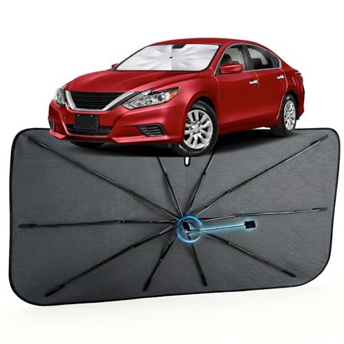 Image of Car Windshield Sun Shade for Nissan Altima 2013-2018 -[Reflective Coated Fabric] Sunshade Umbrella for Front Window, Car Shades Sun Visor Keep Car Cool and Protects Interior, 1:1 Exact Fit
