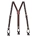 Suspender Store Mens Brown Buckle Strap Leather Suspenders - Button