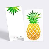 Tiny Love Cards - Set of 85 Cute BLANK Mini Cards for Hand-Written notes - ANY Occasion - 2” x 3.5”, Small Note Cards (Good Vibes: Pineapple)