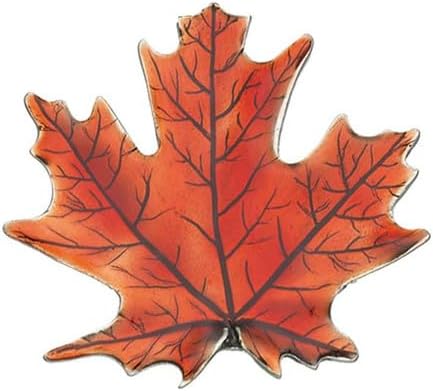 DANFORTH Maple Leaf Fridge Magnet Pewter, Strong Refrigerator Magnet, Hand Painted Fall Design, Handmade in USA, Perfect Travel Souvenir and Gift, Kitchen Home Office Autumn Decoration Collectible