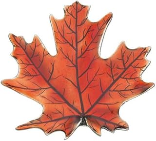 DANFORTH Maple Leaf Fridge Magnet Pewter, Strong Refrigerator Magnet, Hand Painted Fall Design, Handmade in USA, Perfect Travel Souvenir and Gift, Kitchen Home Office Autumn Decoration Collectible