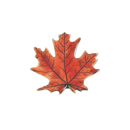 DANFORTH Maple Leaf Fridge Magnet Pewter, Strong Refrigerator Magnet, Hand Painted Fall Design, Handmade in USA, Perfect Travel Souvenir and Gift, Kitchen Home Office Autumn Decoration Collectible