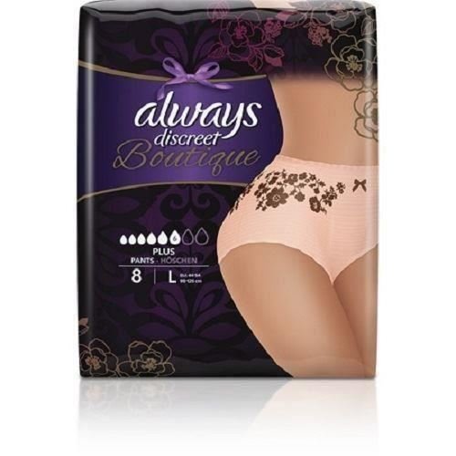 SIX Packs of Always Discreet Boutique Plus Pants 8 Large Pants