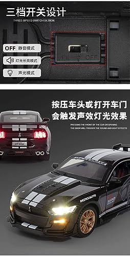 Image of 1:32 Scale Mustang Cobra Selby GT500 Toy Car | Metal Pullback Diecast Car for Kids with Openable Doors, Sound, Light Effects Toy for Car Enthusiasts (Color As Per Available)