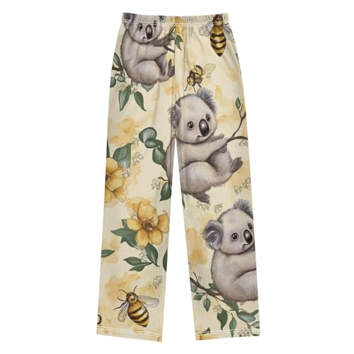 Koala and Bee Boys Long Pants Soft Trousers Elastic Waist Kids Lounge Bottoms with Pockets S-XL2