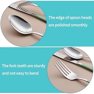 20-Piece Green and Gray Silverware Set for 4, 18/0 Stainless Steel Flatware Cutlery Utensils Set, Include Dinner Knives,Dinner Forks,Dinner Spoons,Salad Forks,Teaspoons,Dishwasher Safe 20 Piece Green and Gray Silverware Set for 4 180 Stainless Steel Flatware Cutlery Utensils Set Include Dinner KnivesDinner ForksDinner SpoonsSalad ForksTeaspoonsDishwasher Safe