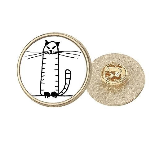Broche chat dorée et noire M pour personnaliser un manteau en laine ou une écharpe en hiver
