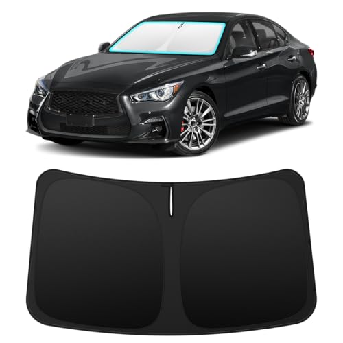 Image of INSAUTO Custom Fit Windshield Sun Shade for Infiniti Q50 2014-2024 | Foldable Front Window Sunshade Car Accessories, UV & Heat Reflector, Keeps Interior Cool, Includes Storage Bag