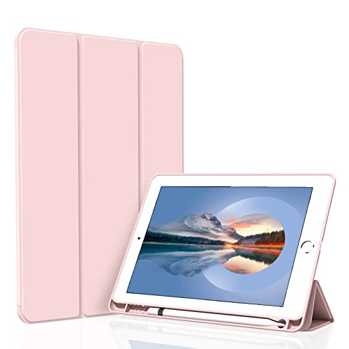 Divufus Case for iPad Air 3 / Pro 10.5 Inch, Lightweight Slim Soft TPU Trifold Stand Smart Cover, Auto Sleep/Wake Case with Pencil Holder for iPad Air 3rd Generation/Pro 10.5 - Pink