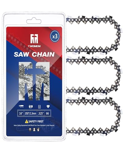 Husqvarna Chainsaw Chain 16 Inch .325" Pitch .050" Gauge 66 Drive Links Fits Echo CS-3600, CS-3900 Husqvarna 435, 430 Ryobi PCN3840, PCN4545 and More 3 Chains