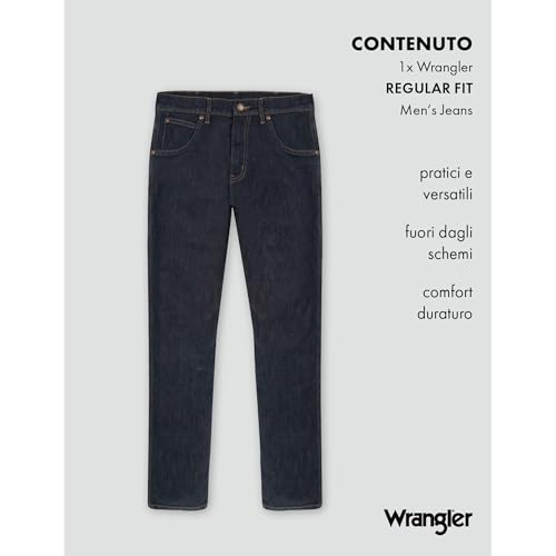Wrangler Durables Regular Fit, Jeans Uomo, Blu (Rinsewash), 42W / 32L - 7