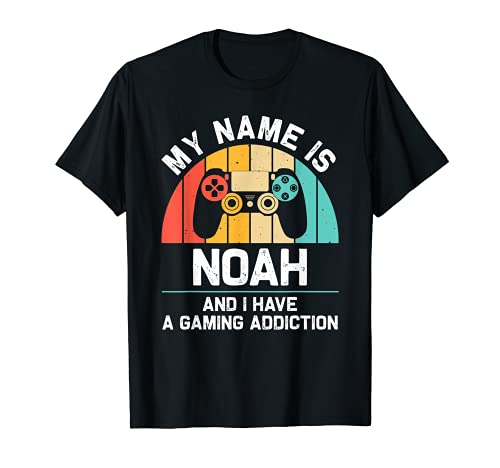 NOAH Regalo Nombre Personalizado Funny Gaming Geek Birthday Camiseta
