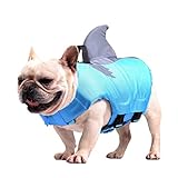 Shark Design Dog Life Jacket with Handle & Reflective Strips, Adjustable Pet Swimming Safety Vest for Pool Beach Boating, Flotation Aid for Small Medium Large Dogs