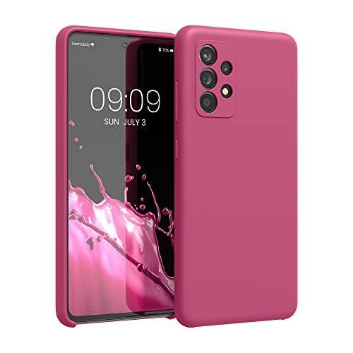 kwmobile Hülle kompatibel mit Samsung Galaxy A52 / A52 5G / A52s 5G Hülle - Silikon Handy Case - Handyhülle weiche Oberfläche - kabelloses Laden - Himbeer Pink