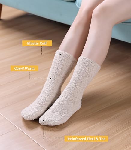 Image of FNOVCO Womens Fuzzy Socks Super Soft Fluffy Winter Warm Cozy Home Sleeping Socks