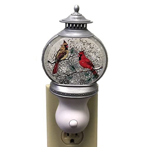 160155 Lantern Swirl Nightlight with Cardinal Scene, 7-inch High