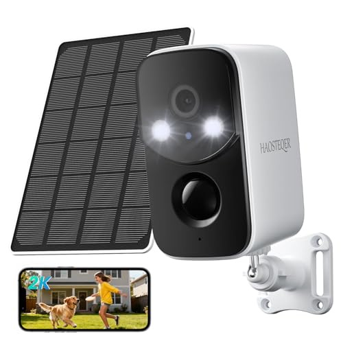 Solar Security Cameras Wireless Outdoor Free Cloud Storage WiFi Cameras for Home Security Motion Detection Instant Phone Notifications SD Storage 2K Color Night Vision IP66 Waterproof