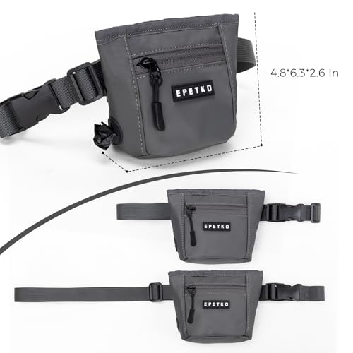 EPETKO Bolsa de petisco para cães, dispositivo de fecho magnético poderoso, bolsa de guloseimas de g