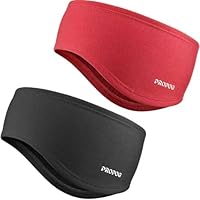 PROPOG Hoofdbanden voor Dames en Heren,2 Stuks,Zwart en Roze,Fleece Windstopper Oorbeschermers,Warme Haarbanden voor Joggen,Hardlopen,Wandelen, Fietsen en Motorrijden (Wit
