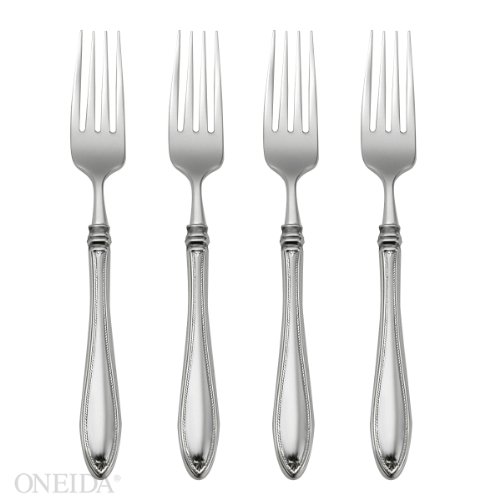 Oneida Sheraton Fine Flatware Dinner Forks, Set of 4, 18/10 Stainless Steel