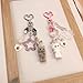 Nalefow Cute Pink Keychain, Fuzzy Cat Keychain Aesthetic Y2K Charms Stylish Keychains Accessories for Bag Charms Purse Gifts (2PCS Grey Pink Cat Sets)