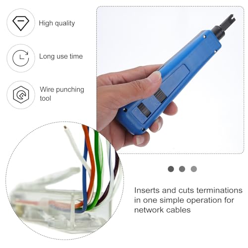 Herramienta de conexión de red con cuchillas de acero para cables telefónicos y de datos 8