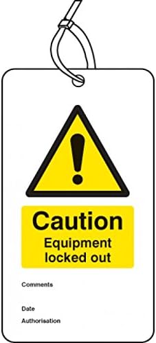 55078 Lockout Tag, Caution Equipment Locked Out, 80 mm x 150 mm (Pack of 10)