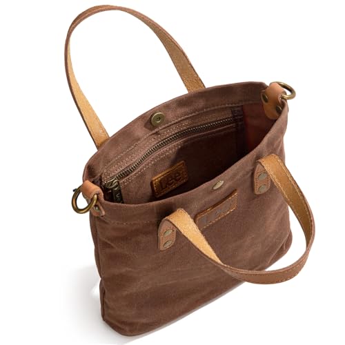 Image of Montana West x Lee Tote Bag for Women Waxed Canvas Top Handle Handbags with Leather Handle and Strap