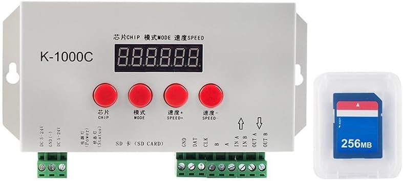 ikafxn K1000C SD Card Controller RGB Controller 2801 2811 2812B LPD6803 LED 2048 Pixel Program Controller DC5-24V