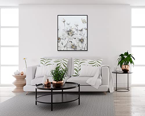 Pigort Grey And Gold Canvas Wall Art Decor, Flower Painting For Bedroom, Modern Artwork For Living Room Bathroom Wall Decoration, 20 X 24 X 1.1 Inch #TOP4