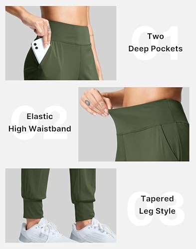 Image of SANTINY Women's Joggers Pants with Pockets Lightweight High Waisted Athletic Gym Workout Pants for Women Yoga Travel