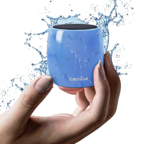 Image of comiso Small Bluetooth Speaker, IPX7 Waterproof Speaker with Robust Bass and Stereo Sound, Wireless Speakers with Hands-Free Call, Portable Speakers for Hiking, Car or Trip, Ideal Gift for Men, Women