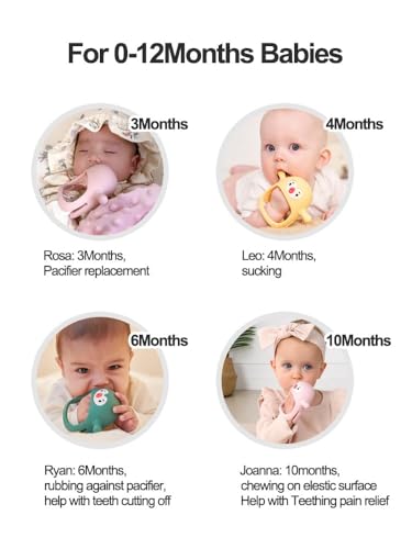 Image of Penguin Teethers, Silicone TeethingToys for Babies 0-6Months, Baby Teethers for 3-6Months, Hand Teether for Infants, Pacifiers for New Born, (Light Purple)