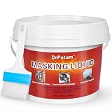 DrPetum Masking Liquid Tape, Transparent Peelable Coating for Protect Windows Glass (with Paint Brush), Used for Priming Windows, Floors and Non-Porous Surfaces Painting, 1 Quart