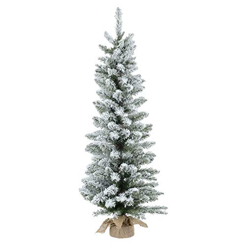  Albero di Natale Artificiale alberello di Natale innevato 90cm Super folto Reale Base in Iuta Decorazione addobbi Natalizi Ornamento casa Natale