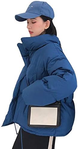 Korean Winter Jacket Women Stand Collar Solid Black White Female Down Coat Loose Oversized Womens Short Parka