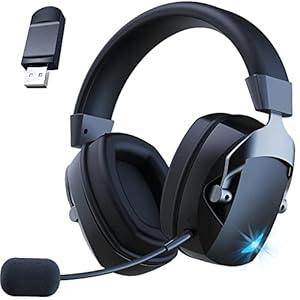 Wireless Gaming Headset, 2.4GHz USB Gaming Headphones for PS5, PS4, PC, Switch, Mac, Bluetooth 5.3 Gaming Headset with Noise Cancelling Microphone, ONLY 3.5mm Wired Jack for Xbox Series