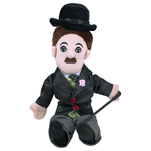 The Unemployed Philosophers Guild Charlie Chaplin Little Thinker - 28 cm plyschdocka för barn och vuxna
