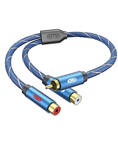 EMK RCA Y Adapter Splitter Cable, 1 Male to 2 Female Stereo Audio Extender Cord for Home Theater/Television/Sound bar/Blu-ray Player/Amplifiers/Speaker/Hi-Fi Systems(6.6ft/2m)